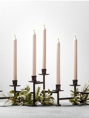 Hearth & Hand with Magnolia | Black Metal Candelabra & 7 Tapered Candles